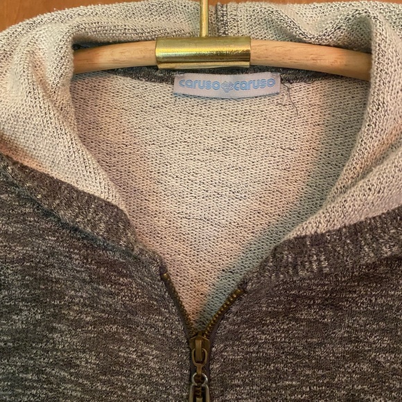 Caruso Caruso zip up hoodie leather like sleeves size L - Picture 2 of 9